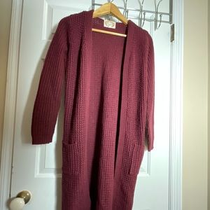 Women’s Maroon Knitted Cardigan